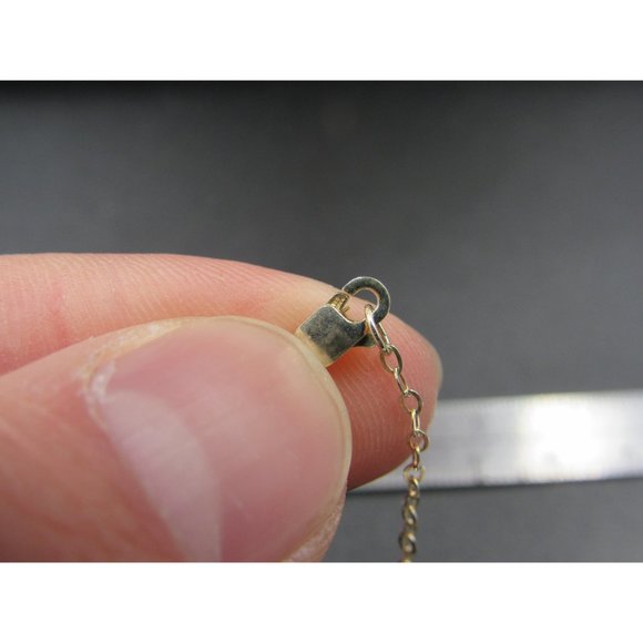 16 Inch Sterling Silver Simple Blue Crystal U Shape Necklace - Picture 3 of 5